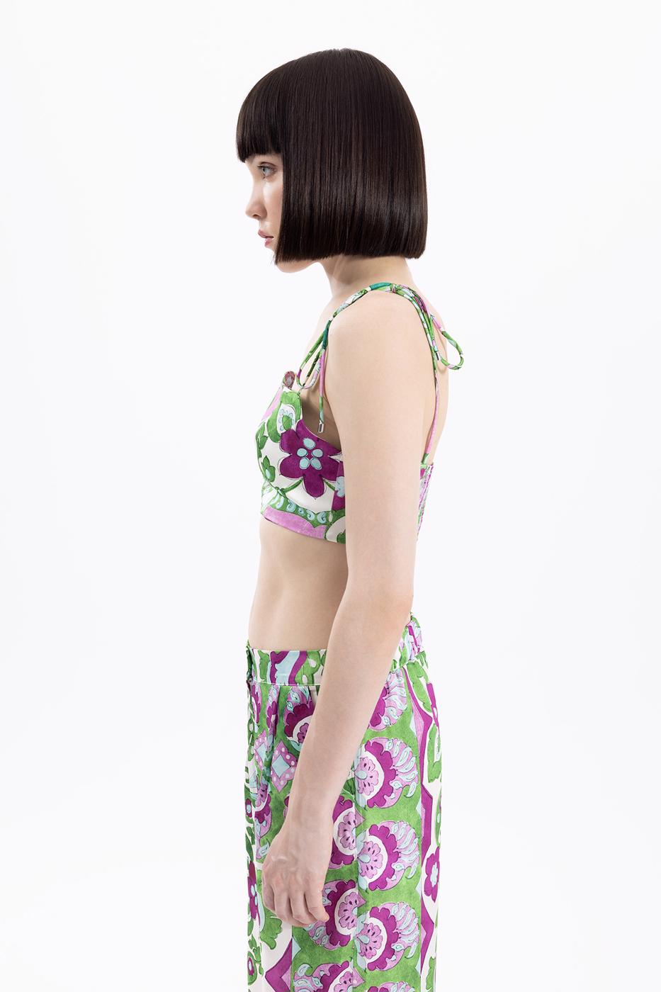 Bayan Yeşil Askılı Saten Bustiyer