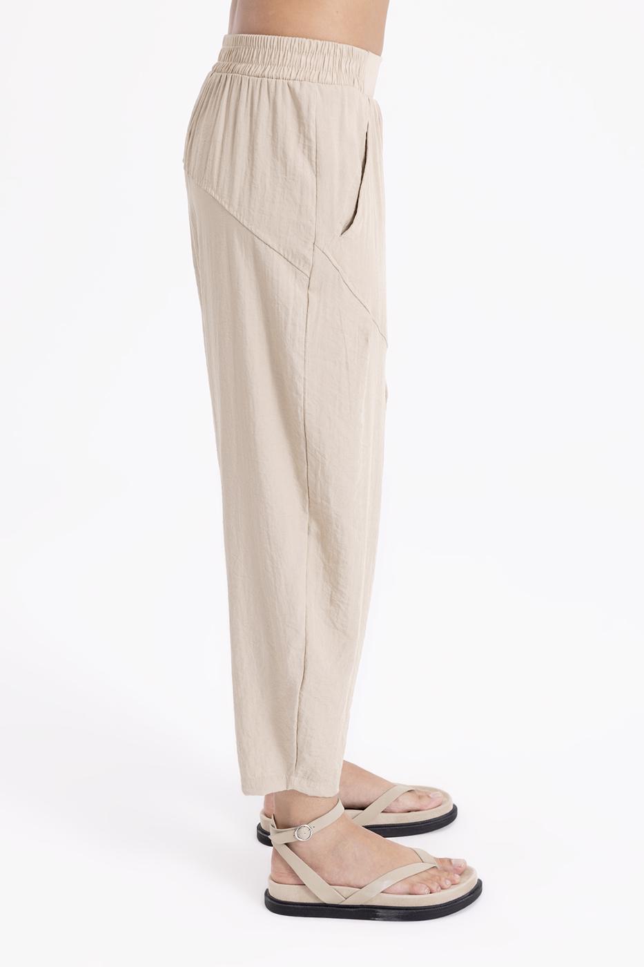 Bayan Taş Büzgü Detaylı Şalvar Pantolon