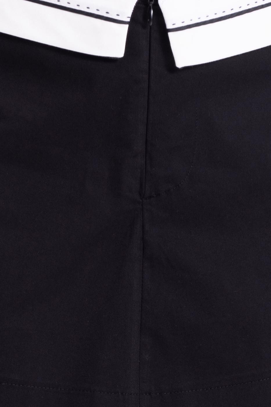 Bayan Siyah Katlanır Bel Bantlı Şort Etek