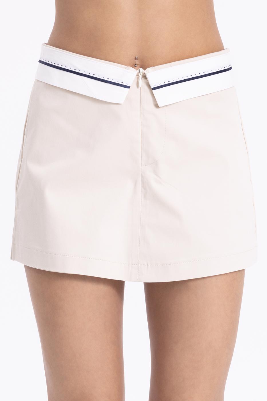 Bayan Taş Katlanır Bel Bantlı Şort Etek