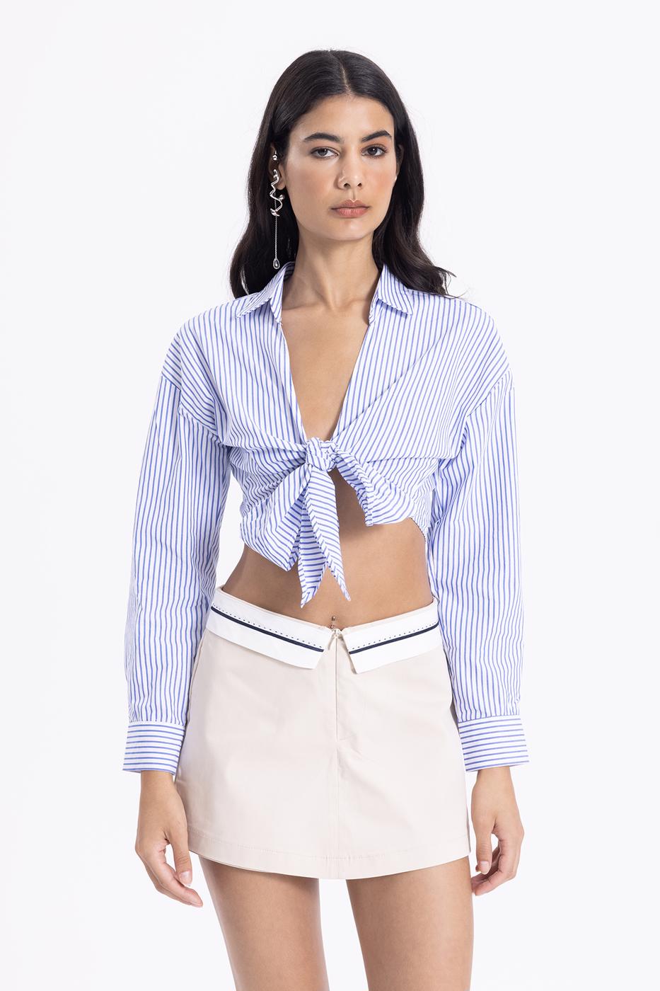 Bayan Taş Katlanır Bel Bantlı Şort Etek