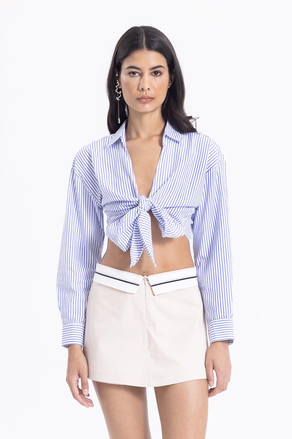 Bayan Taş Katlanır Bel Bantlı Şort Etek