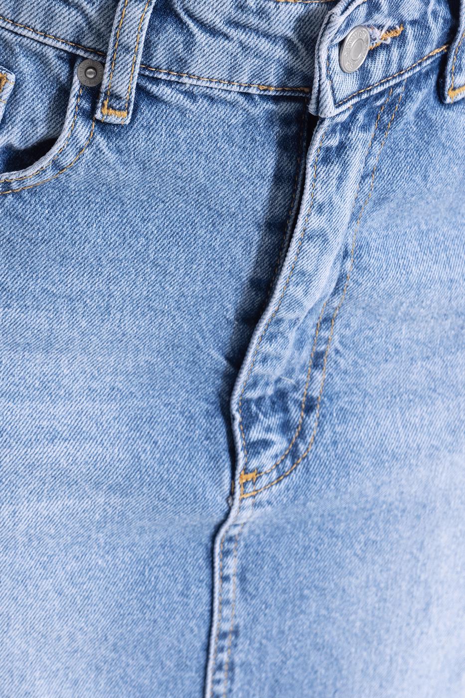 Bayan Mavi Yırtmaçlı Denim Maksi Etek