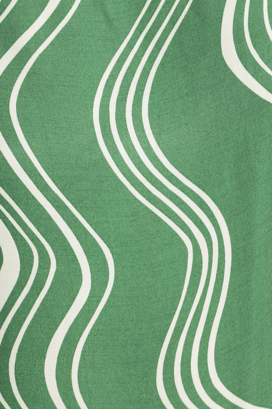 Bayan Yeşil Burgulu Saten Midi Elbise