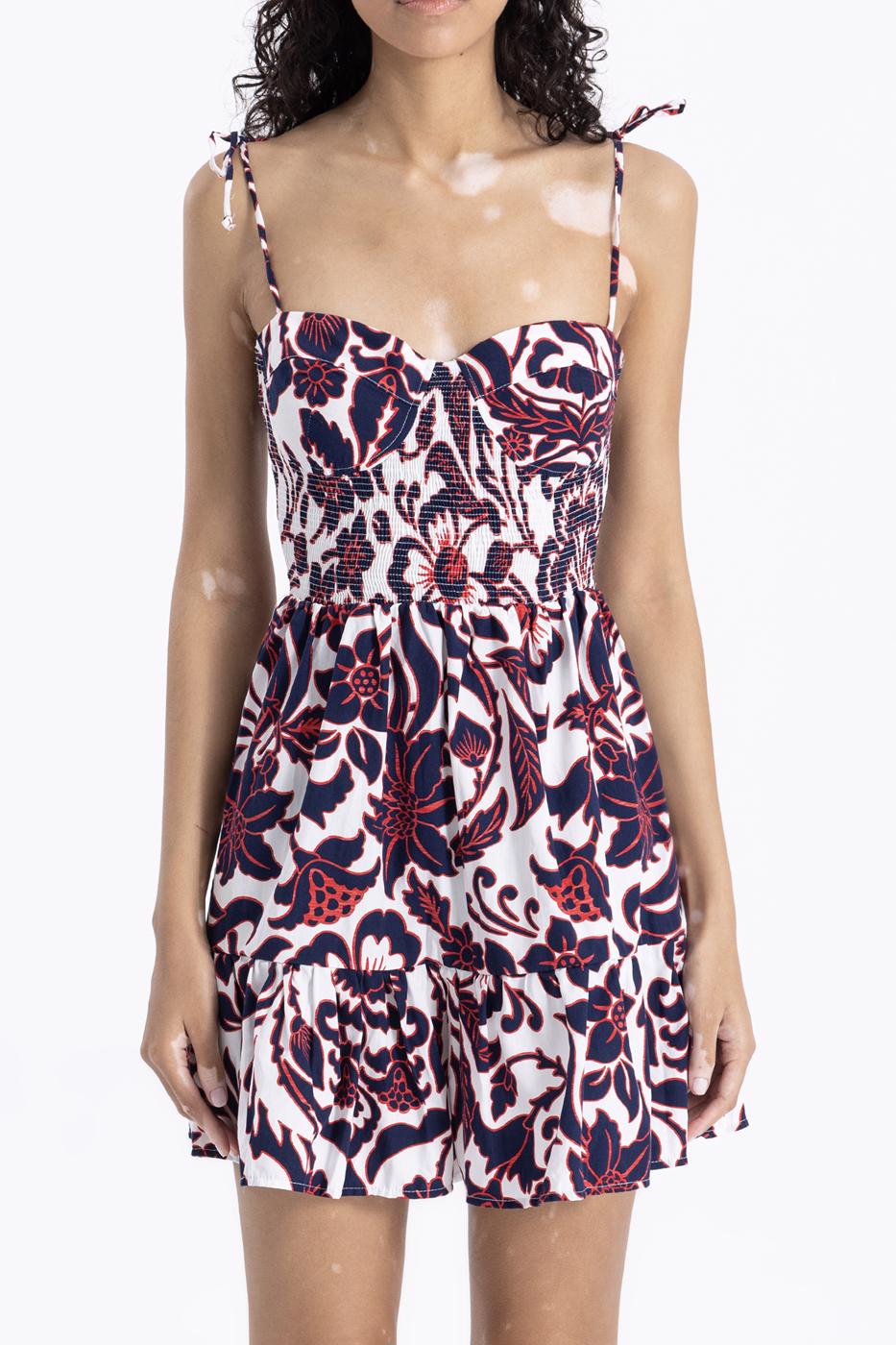 Bayan Lacivert Askılı Mini Elbise