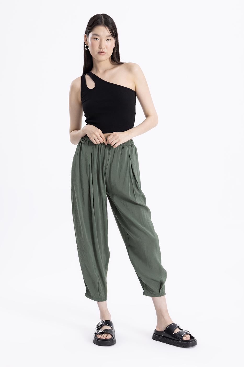 Bayan Haki Şalvar Pantolon