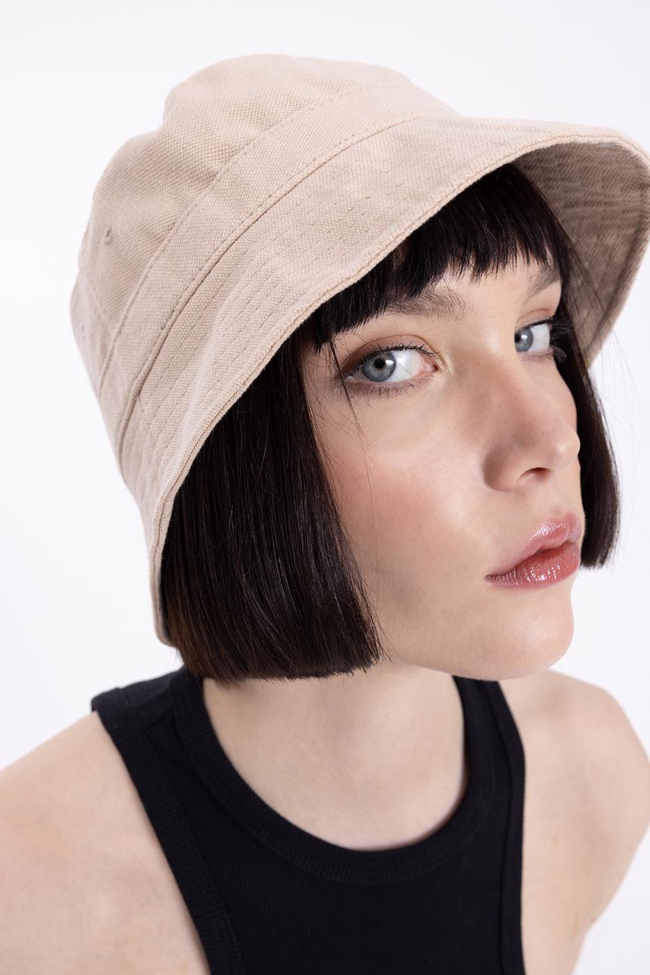 Bayan Bej Bucket Şapka