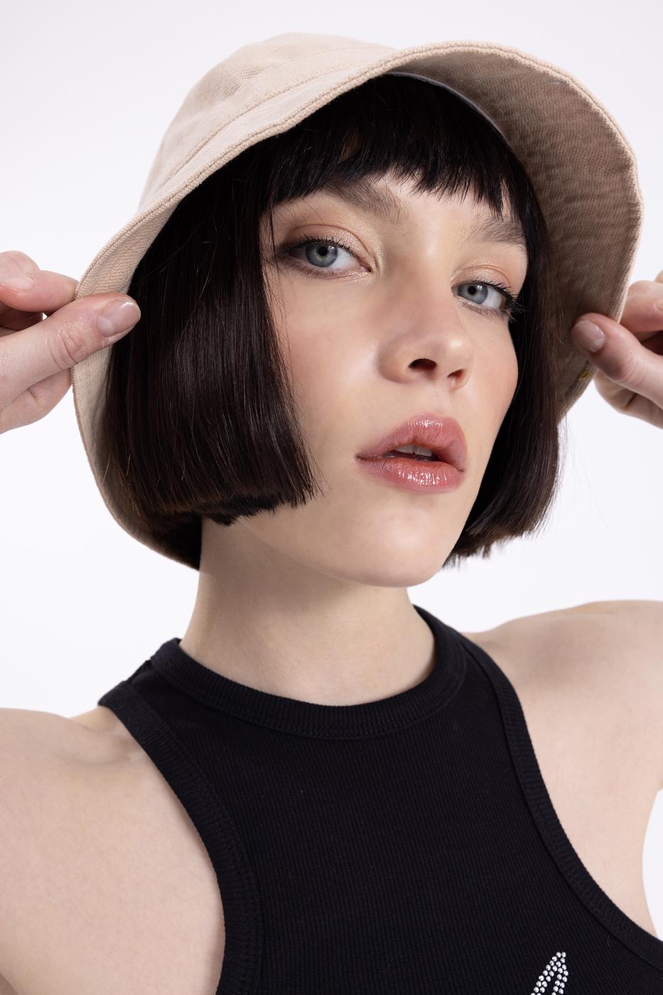 Bayan Bej Bucket Şapka