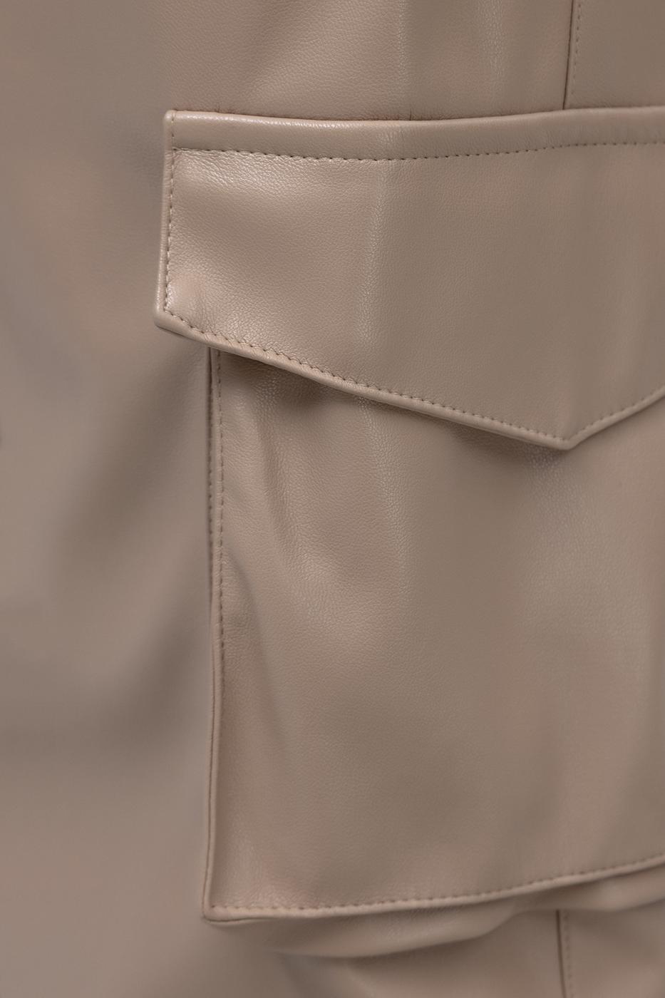 Bayan Camel Kargo Jogging Suni Deri Pantolon