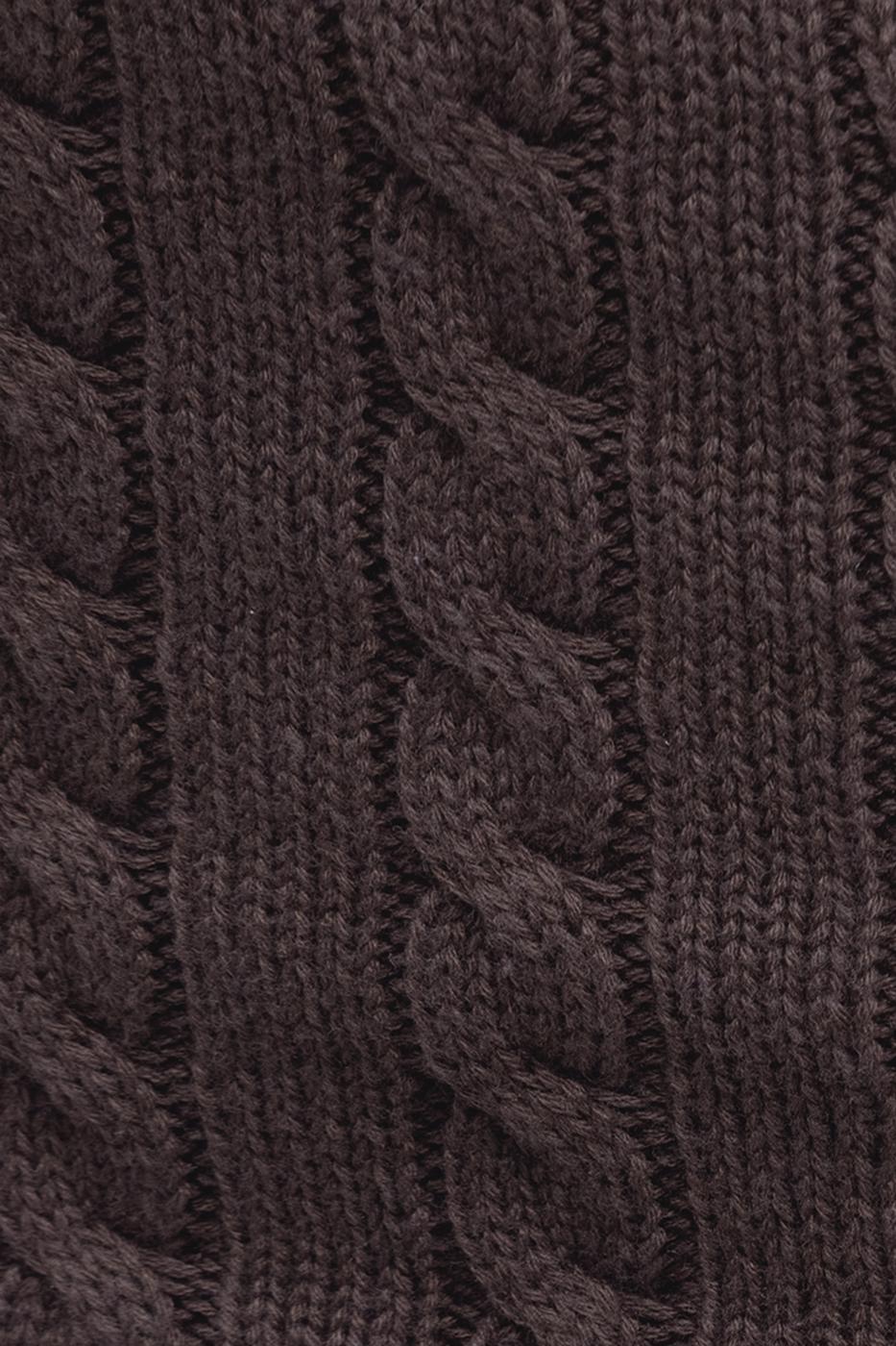 Bayan Kahverengi Saç Örgülü Düğmeli Triko Mini Etek