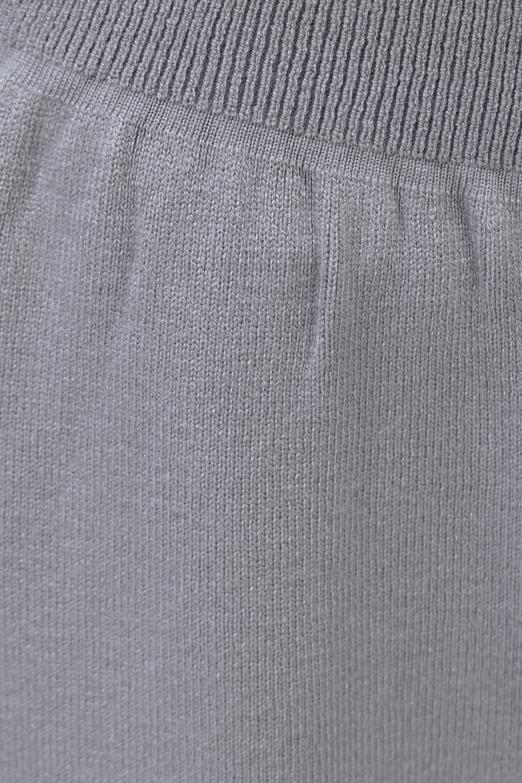 Bayan Gri Bol Paça Triko Pantolon - BSL