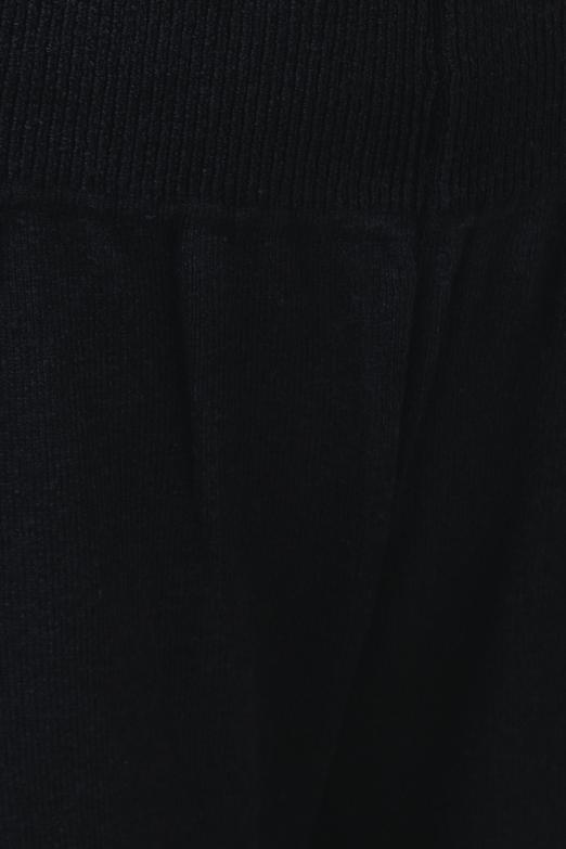 Bayan Siyah Bol Paça Triko Pantolon - BSL
