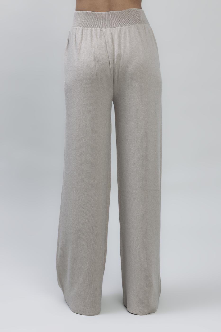 Bayan Taş Bol Paça Triko Pantolon