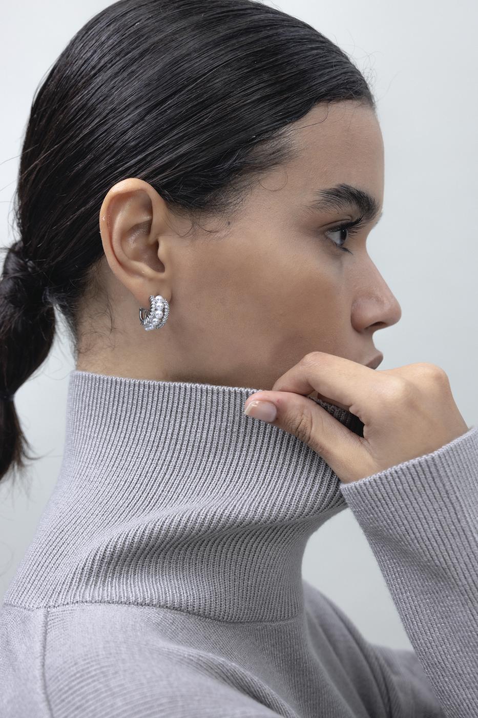 Bayan Gri Dik Balıkçı Yaka Rahat Kalıp Triko Kazak