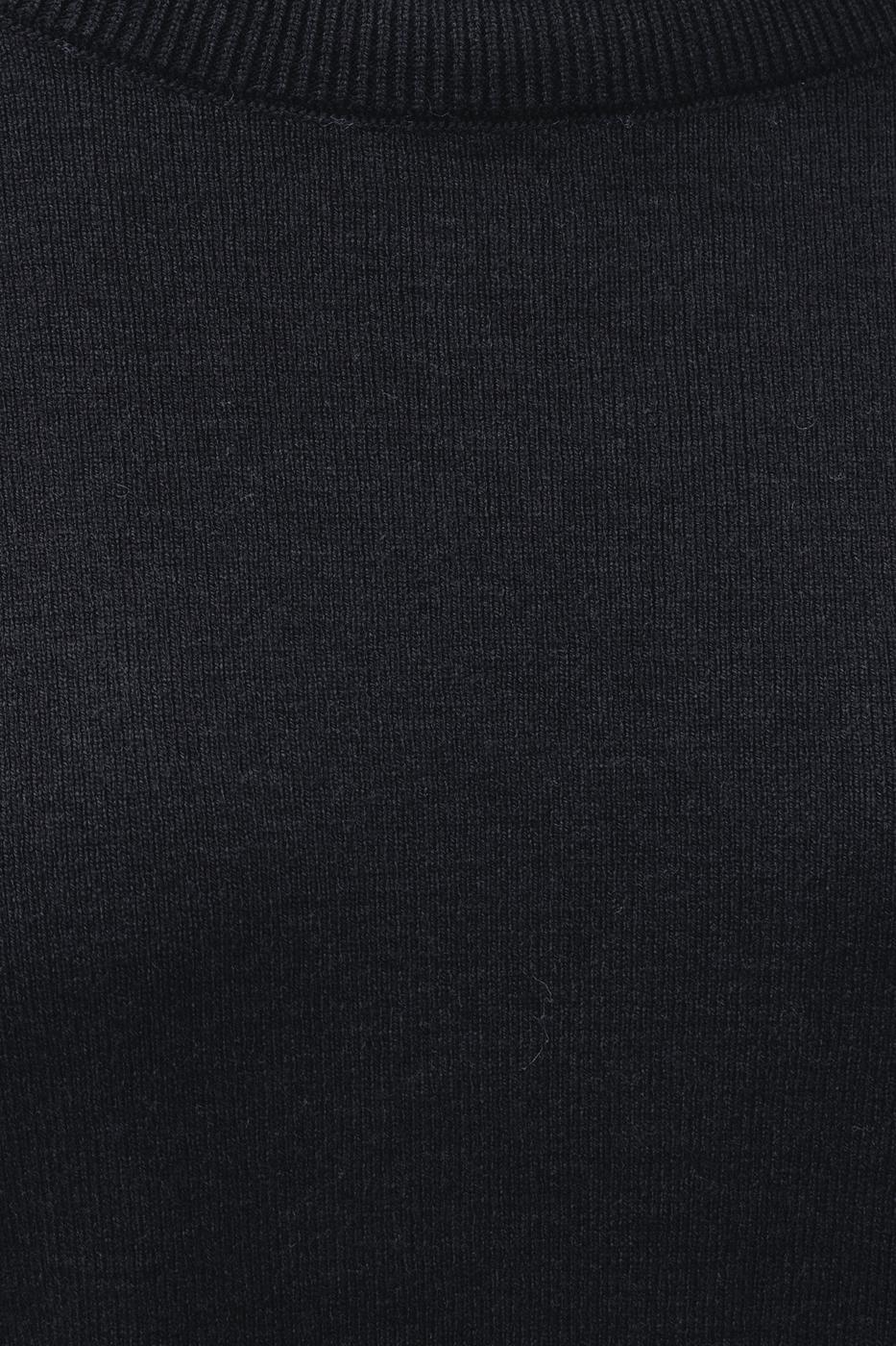 Bayan Siyah Dik Balıkçı Yaka Rahat Kalıp Triko Kazak