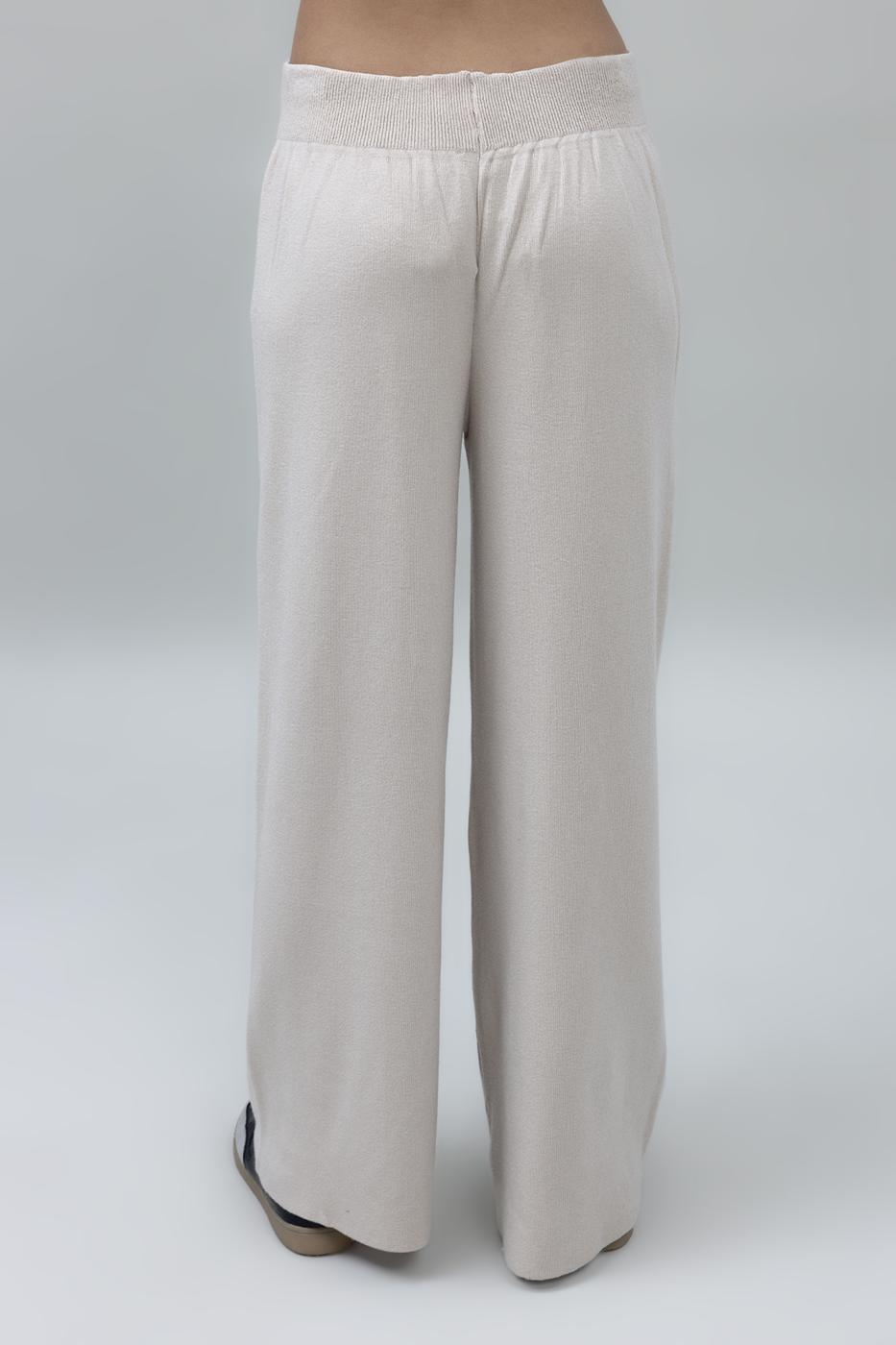 Bayan Bej Bol Paça Triko Pantolon