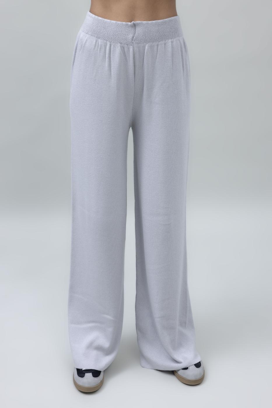 Bayan Taş Bol Paça Triko Pantolon