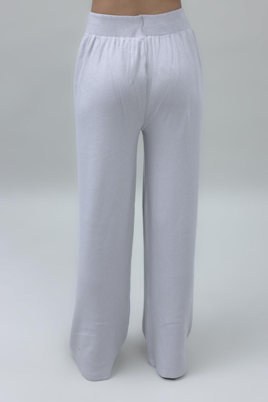 Bayan Taş Bol Paça Triko Pantolon