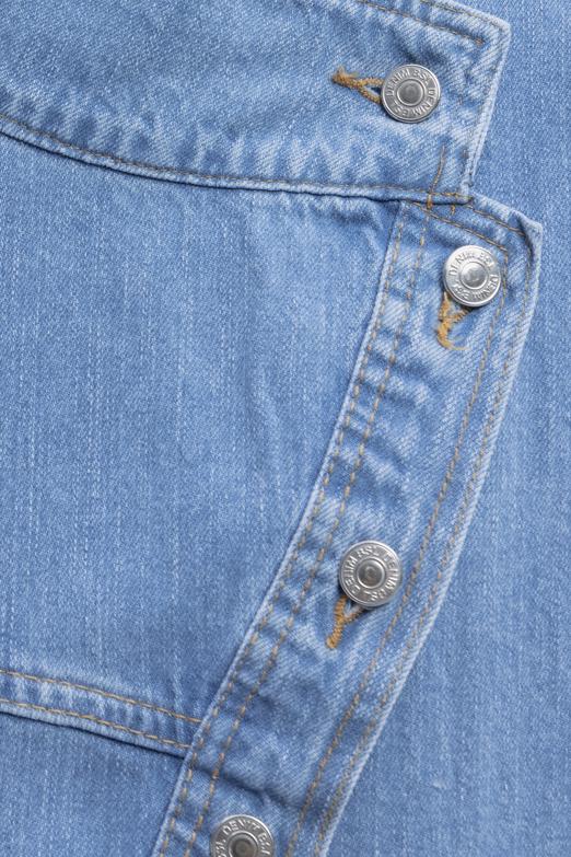 Bayan Mavi Asimetrik Kaplama Detaylı Denim Mont - BSL