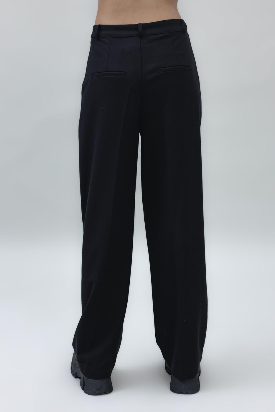 Bayan Siyah Yüksek Bel Düz Kesim Klasik Pantolon