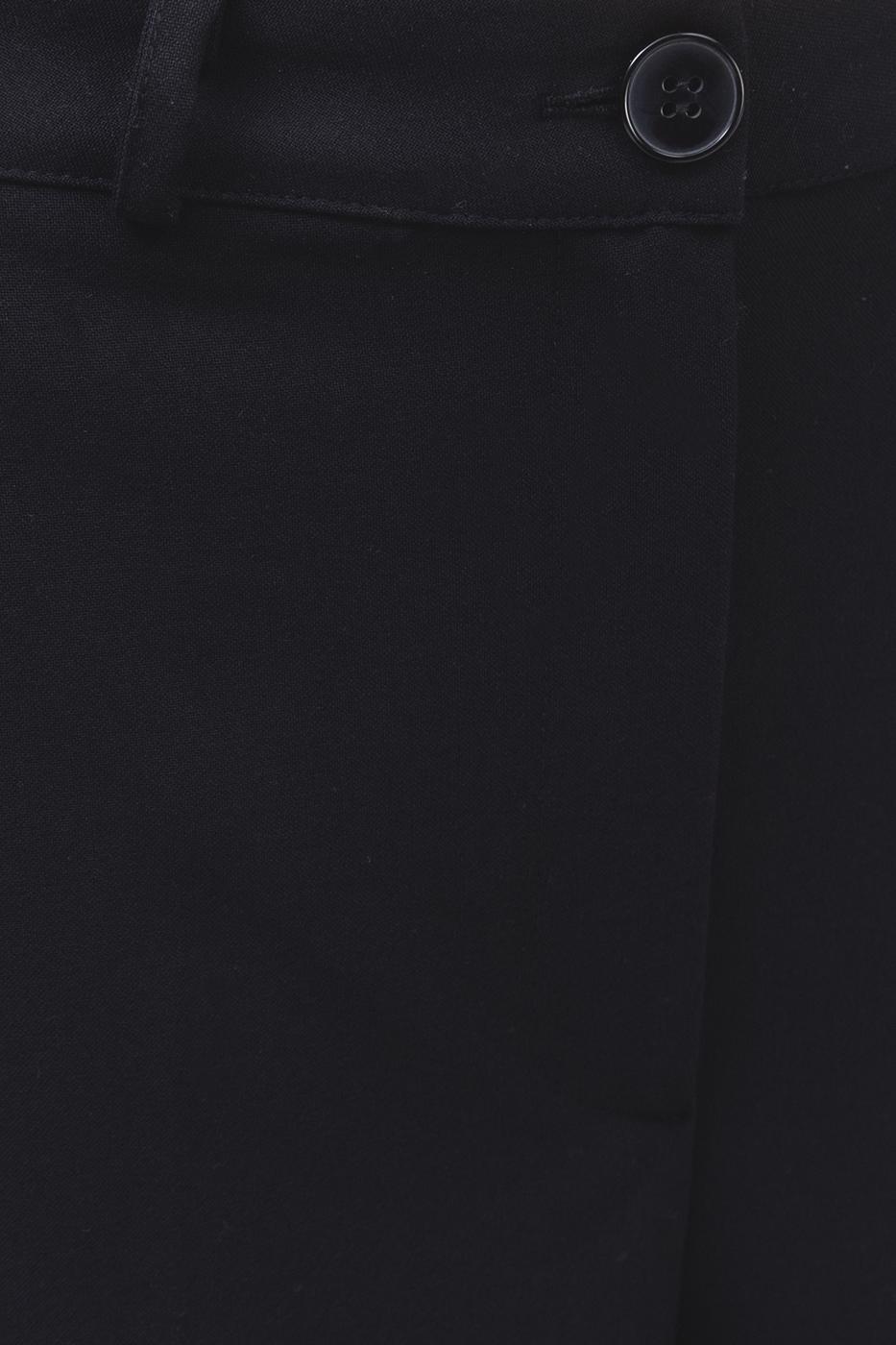 Bayan Siyah Yüksek Bel Düz Kesim Klasik Pantolon