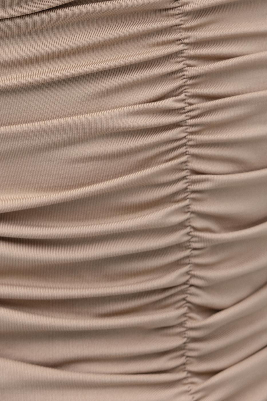 Bayan Bej Straplez Uzun Kollu Top