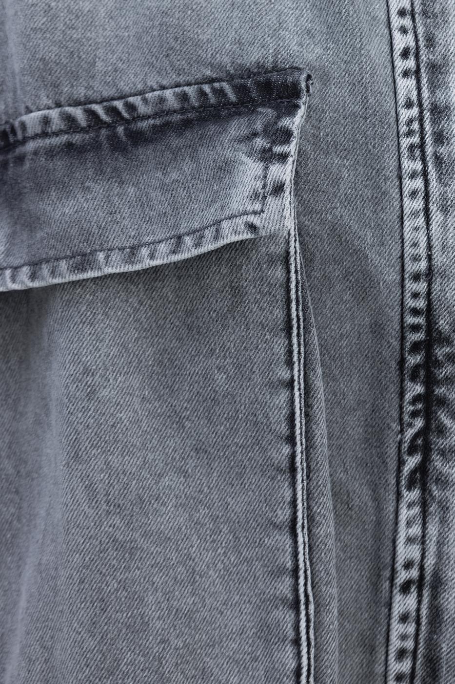 Bayan Antrasit Yarasa Kollu Denim Mont