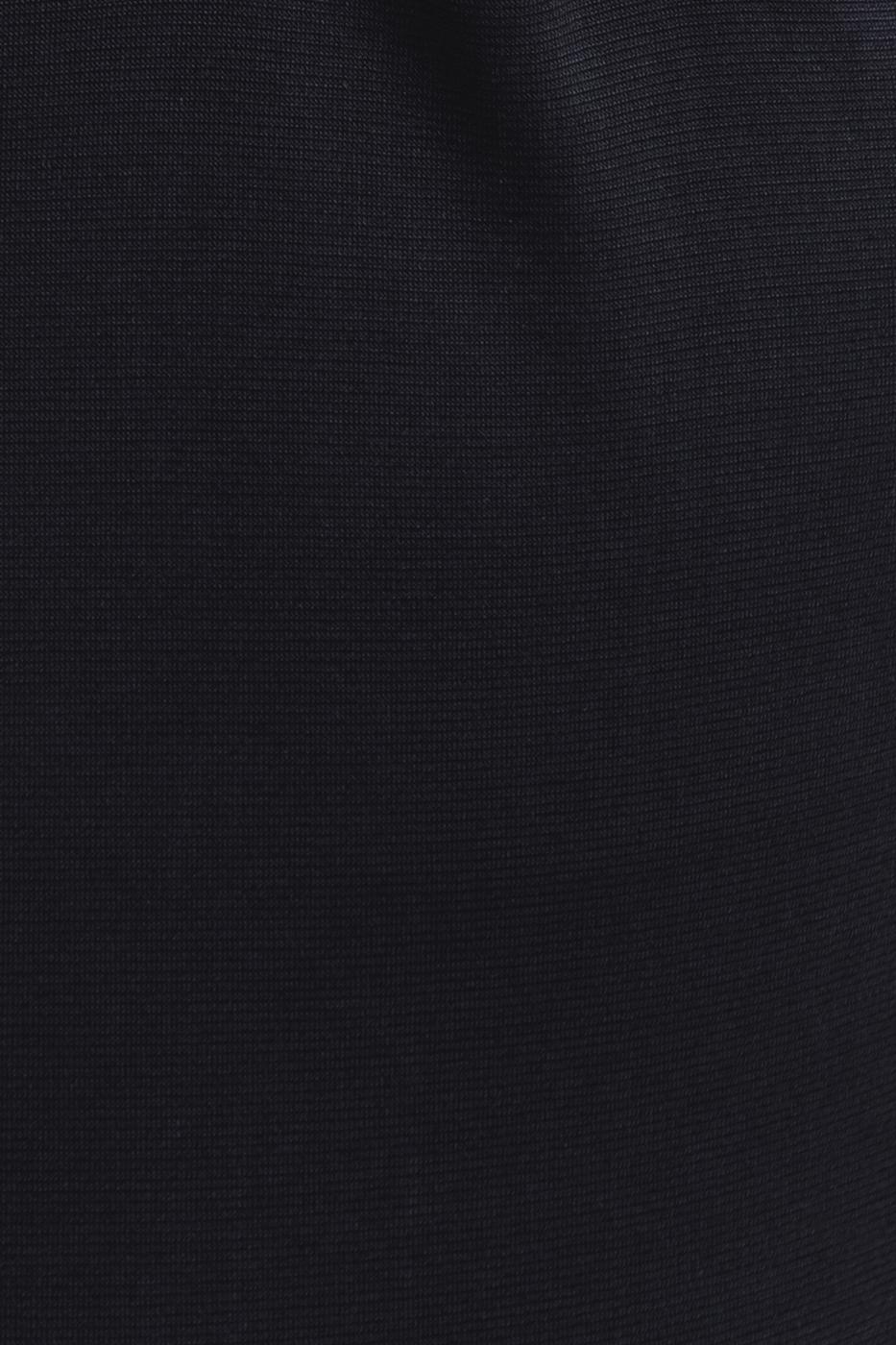 Bayan Siyah Derin Yaka Dekolteli Midi Kalem Elbise