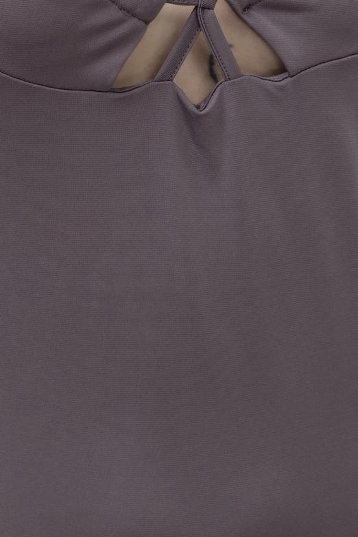 Bayan Vizon Derin Yaka Dekolteli Midi Kalem Elbise - BSL