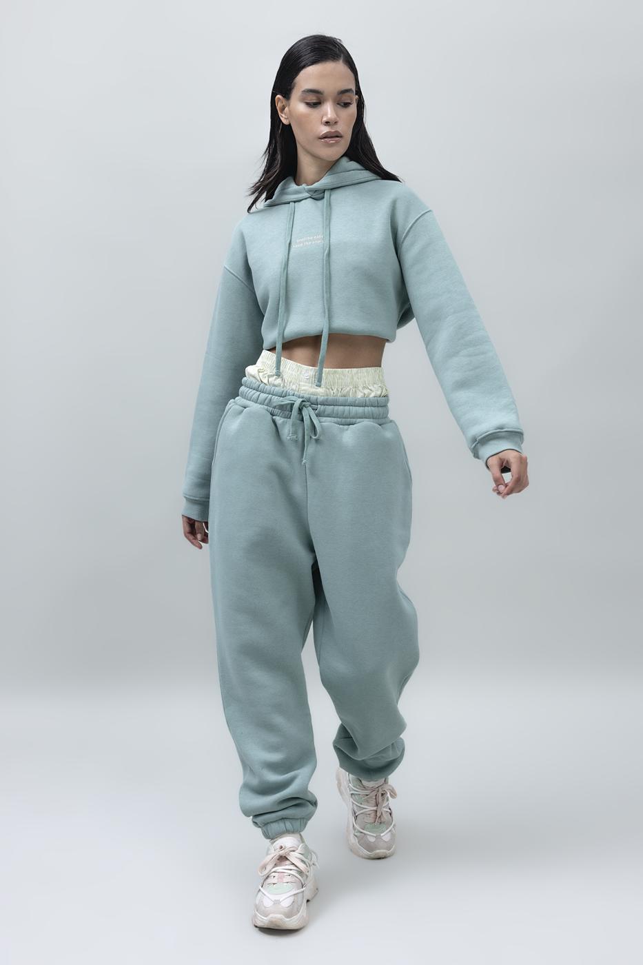 Bayan Yeşil Şardonlu Jogger Pantolon