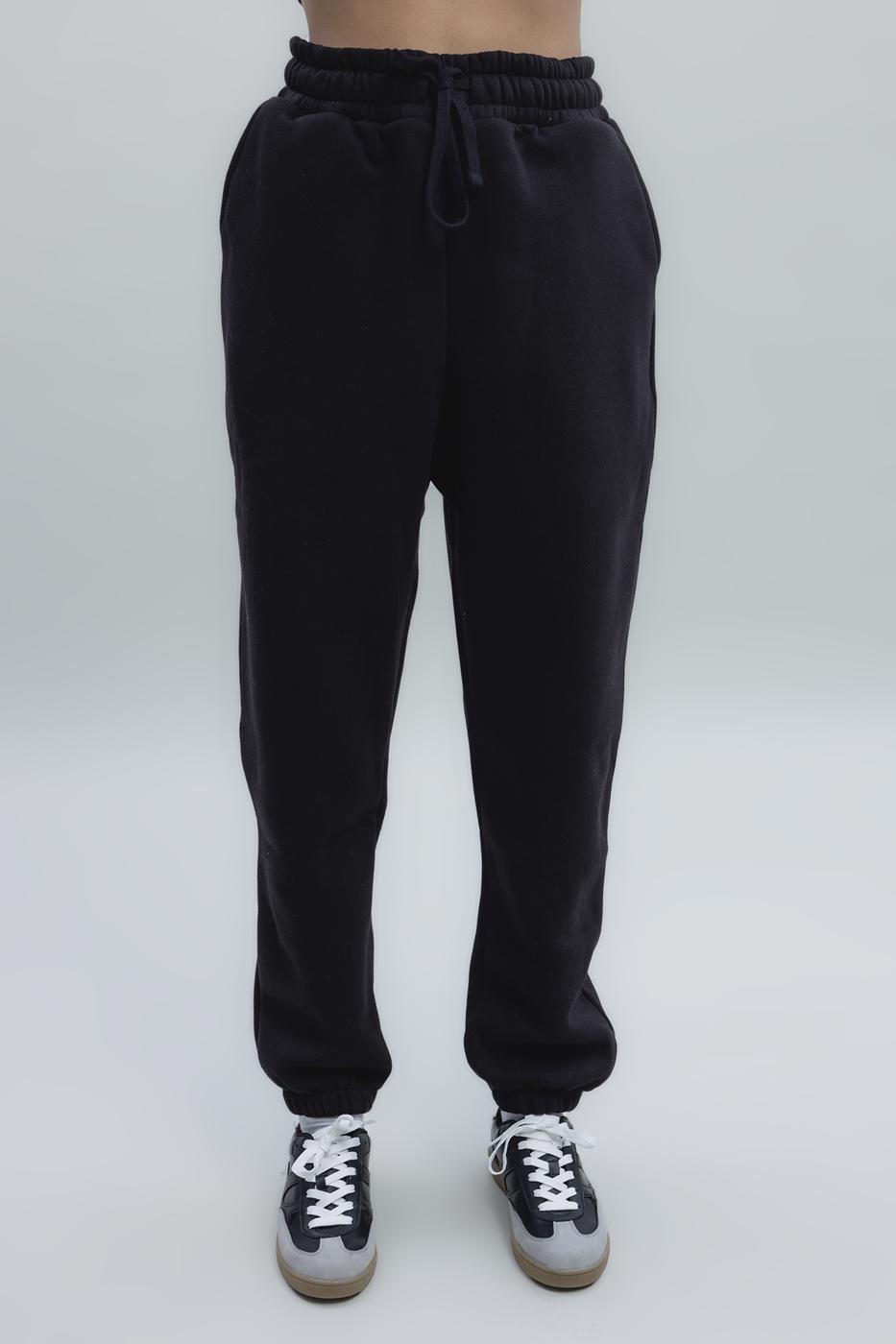 Bayan Siyah Şardonlu Jogger Pantolon