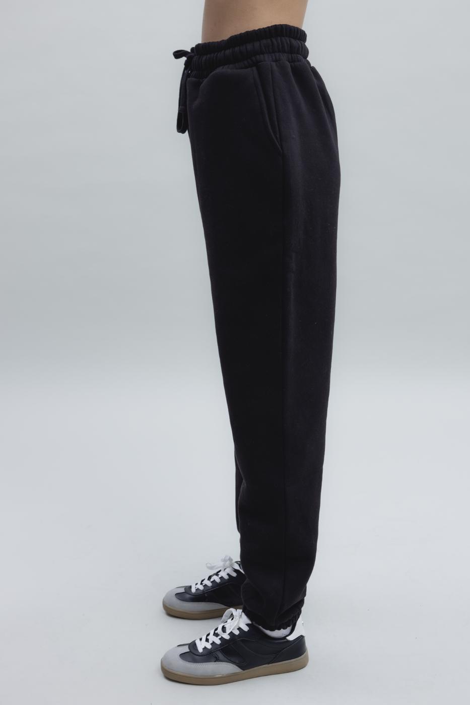 Bayan Siyah Şardonlu Jogger Pantolon