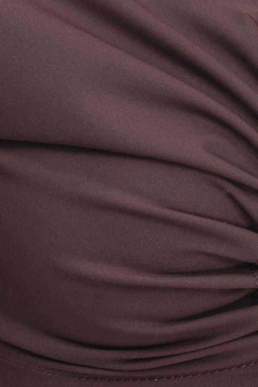 Bayan Kahverengi Bağlamalı Crop Top - BSL