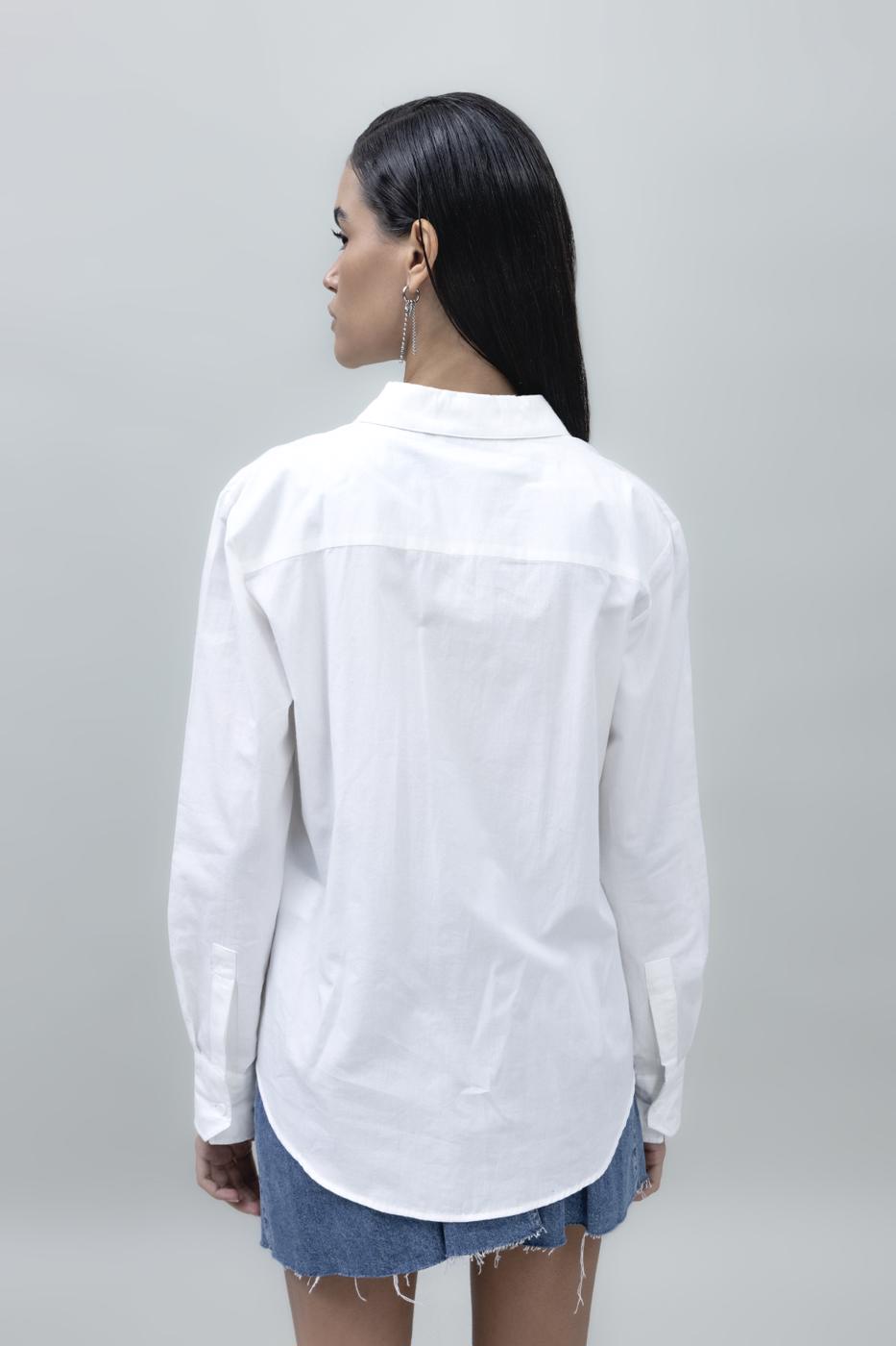 Bayan Beyaz Poplin Gömlek