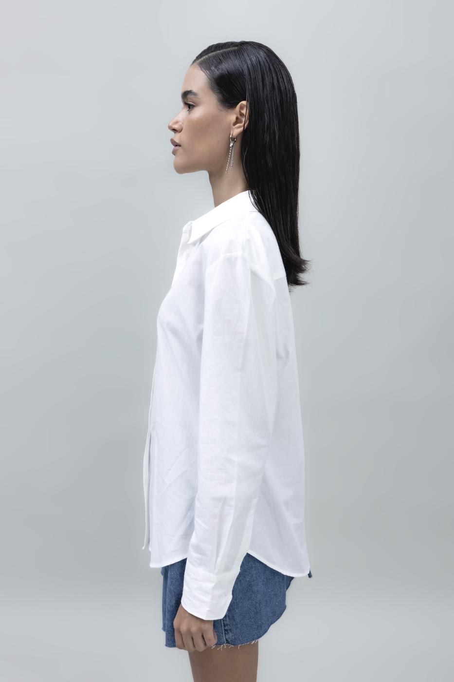 Bayan Beyaz Poplin Gömlek