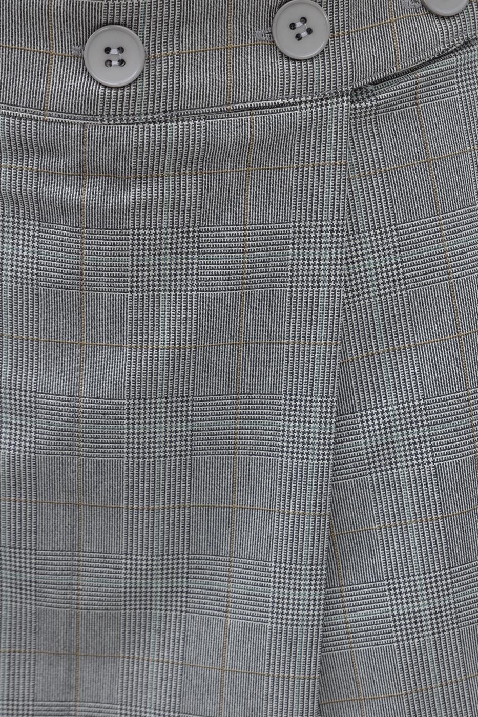 Bayan Gri Mini Etekli Palazzo Pantolon