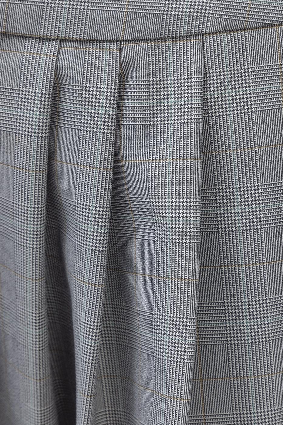 Bayan Gri Pileli Mini Etek