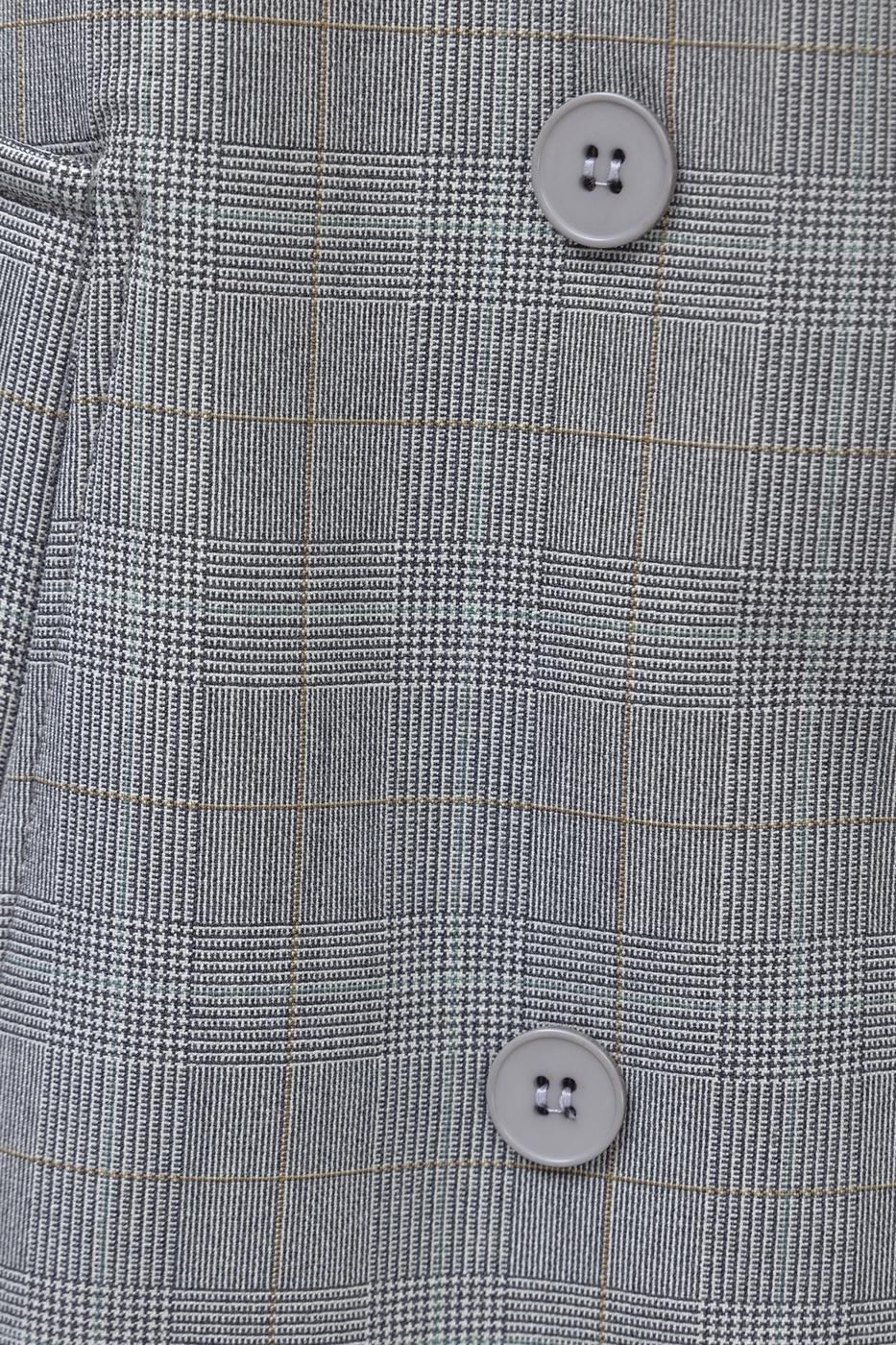 Bayan Gri Kruvaze Kapama Blazer Ceket