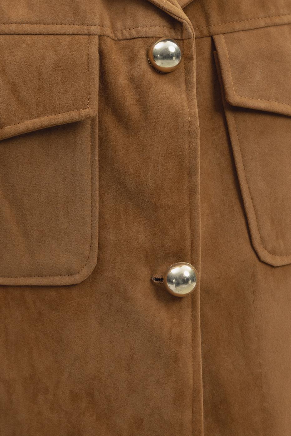 Bayan Camel Süet Görünümlü Ceket