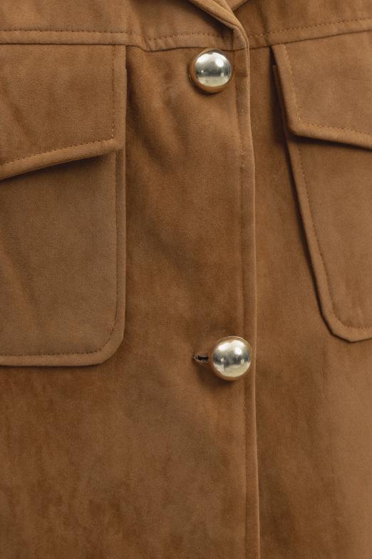 Bayan Camel Süet Görünümlü Ceket - BSL