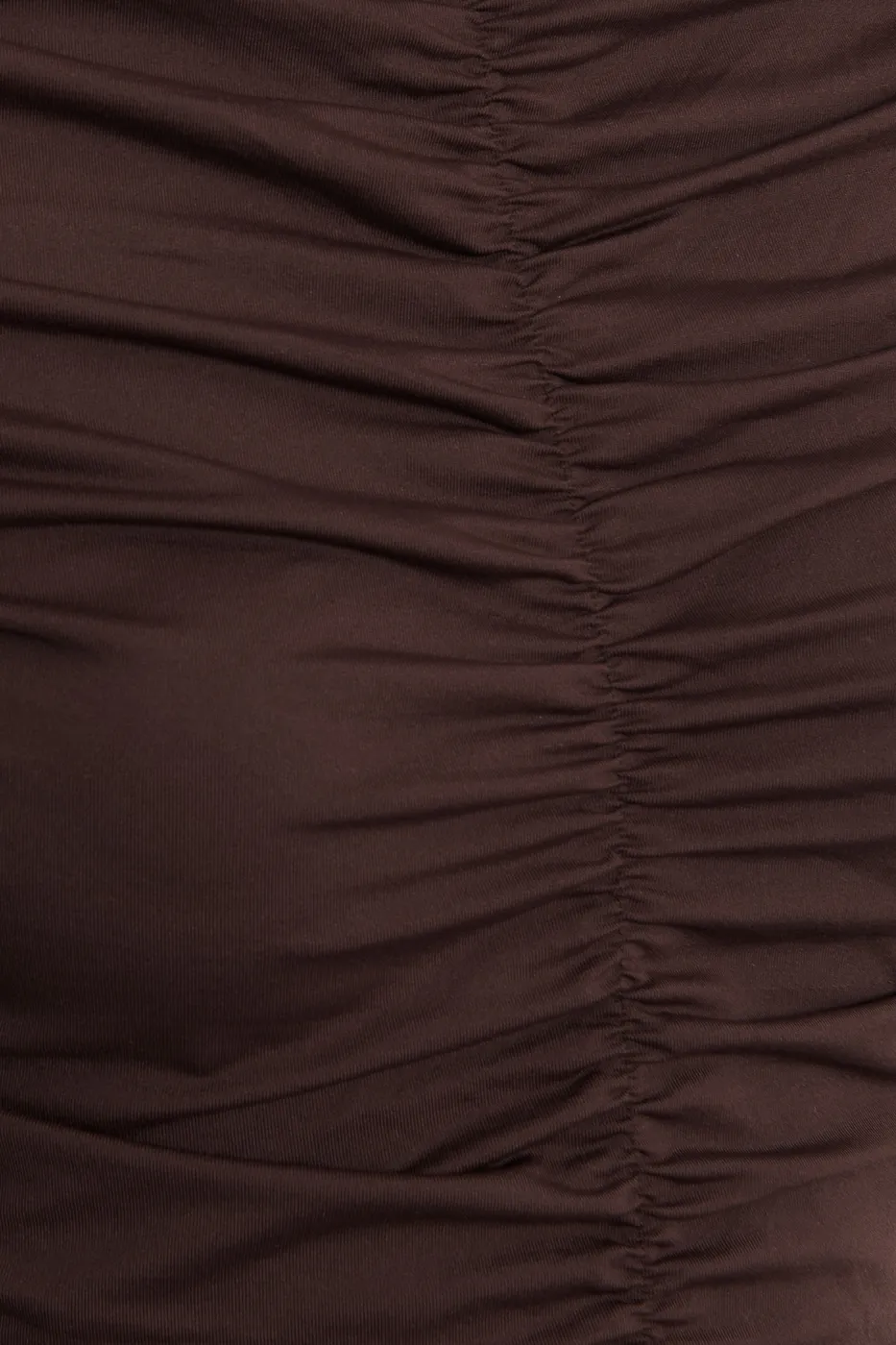 Bayan Kahverengi Dik Yakalı Drapeli Top