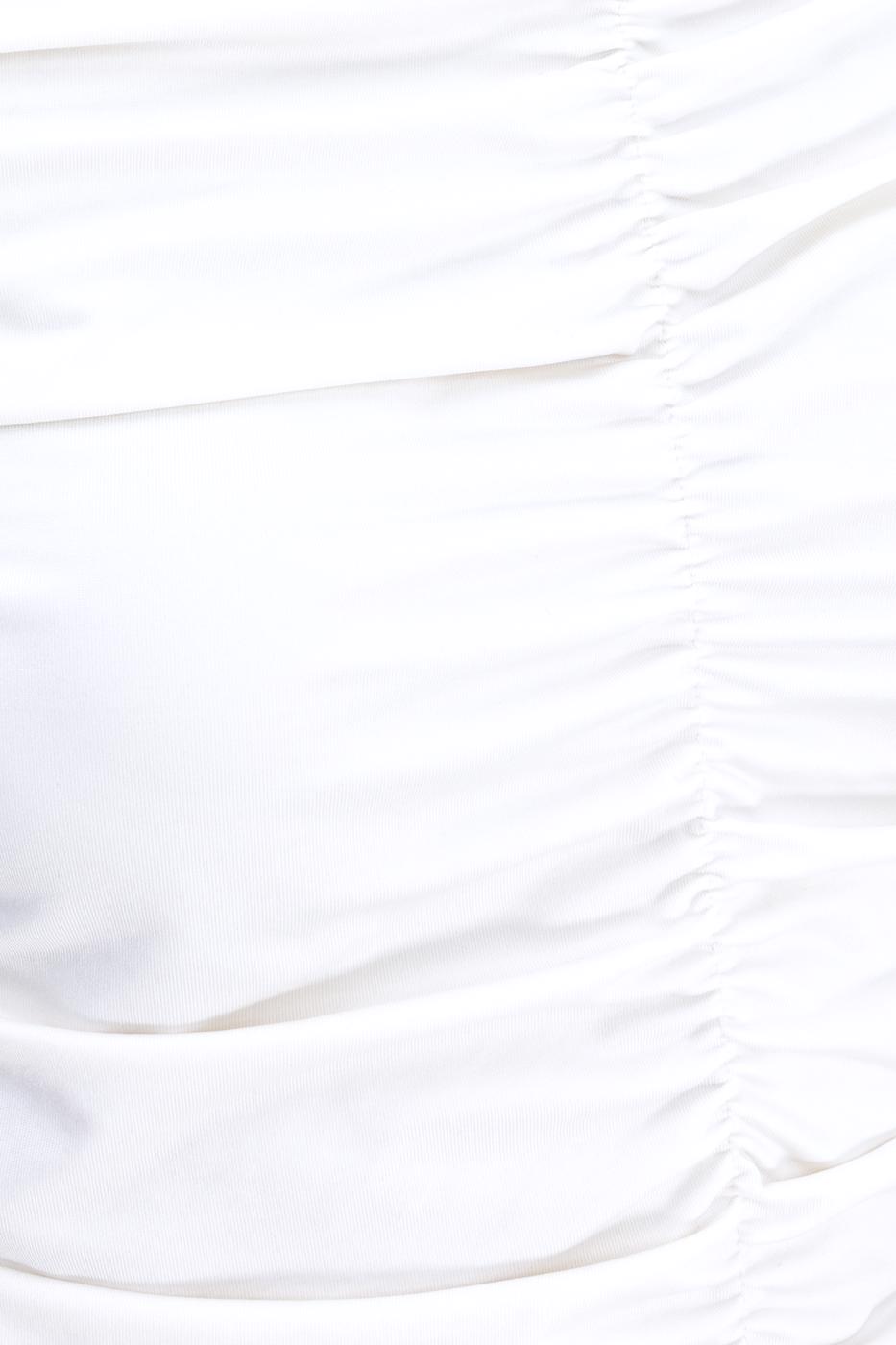 Bayan Krem Dik Yakalı Drapeli Top