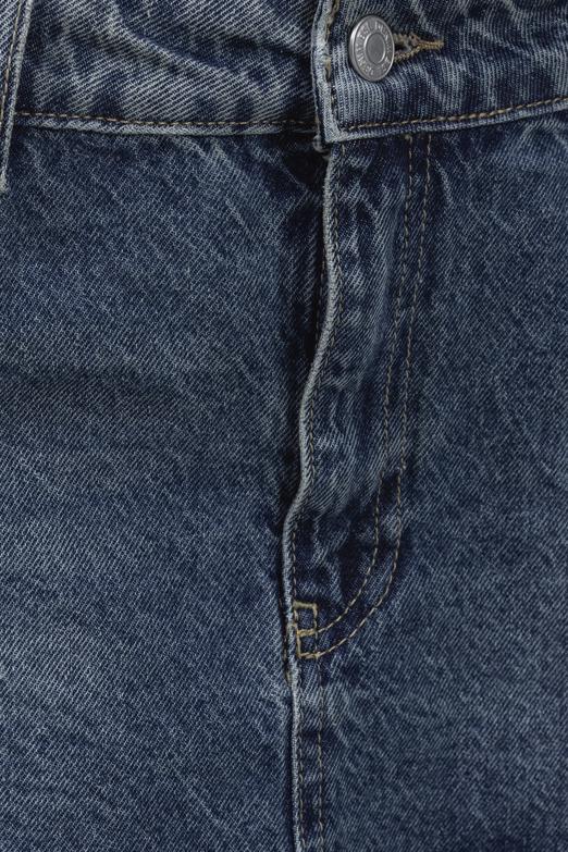 Bayan Mavi Garnili Denim Mini Etek - BSL