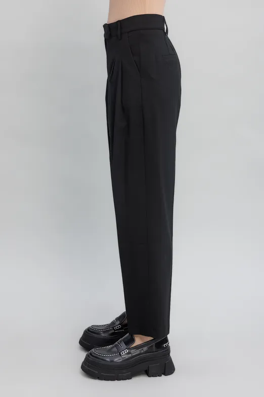 Bayan Siyah Yüksek Bel Havuc Pantolon - BSL