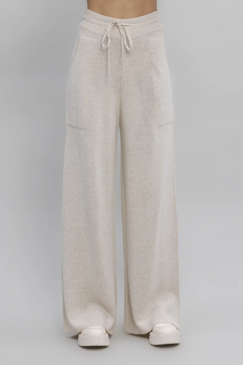 Bayan Krem Cepli Triko Bol Pantolon