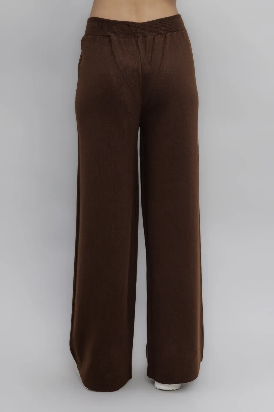 Bayan Kahverengi Cepli Triko Bol Pantolon