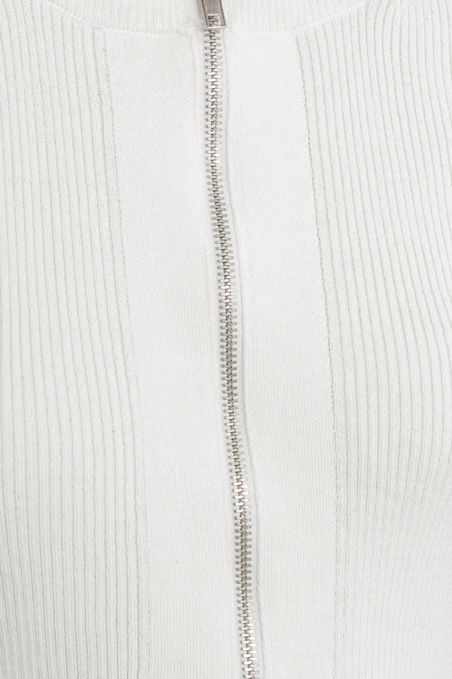 Bayan Kemik Metal Fermuar Kapama Triko Top