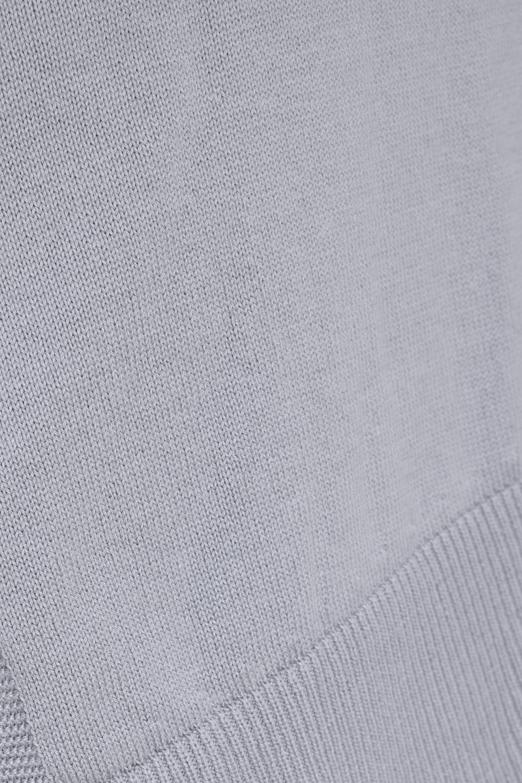 Bayan Gri Yırtmaç Detaylı Oversize Kazak - BSL