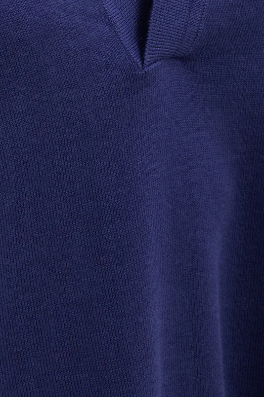 Bayan İndigo Yırtmaç Detaylı Oversize Kazak - BSL