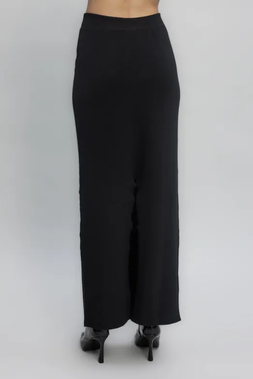 Bayan Siyah Triko Maksi Kalem Etek - BSL